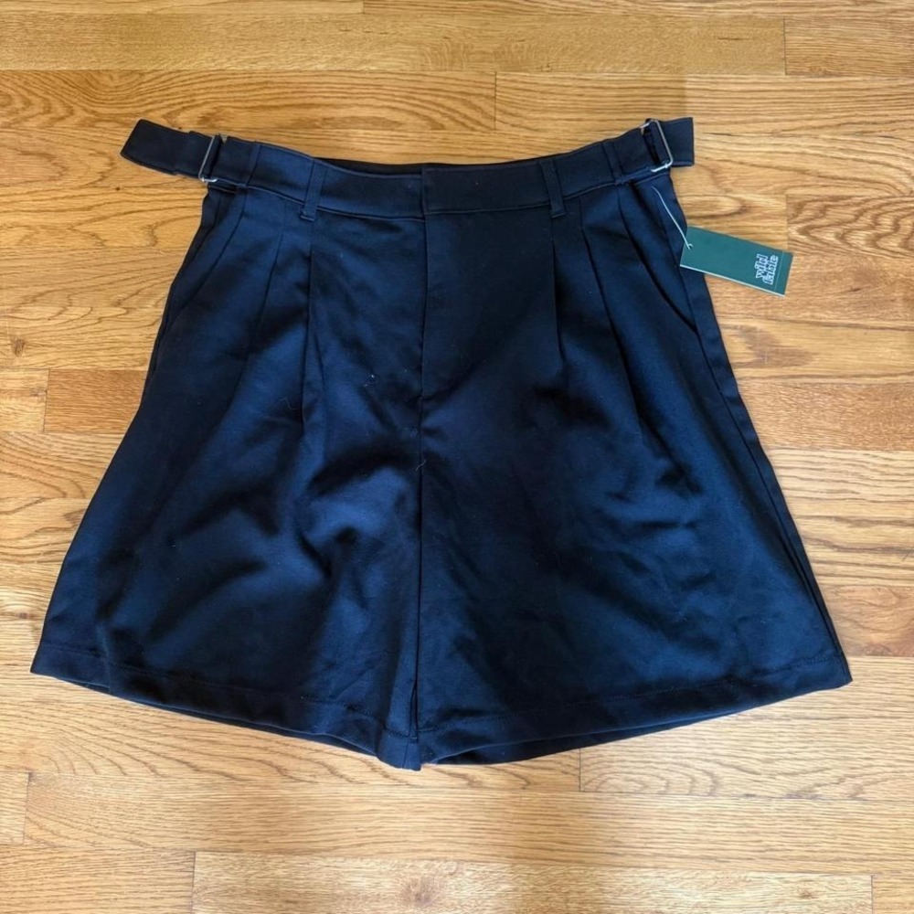 Wild Fable Black Belted Shorts High Waist Pleated Career Casual Women's